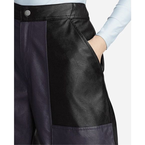 Air Jordan Classics 2.0 Luxe Plush Faux Leather Pants DJ2719-010 Size Small New - Picture 3 of 7